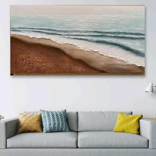 Hand Painted Abstract Acrylic Painting Oil painting 3D Textured Wall Art Home decor-Abstract Textured Seascape Art